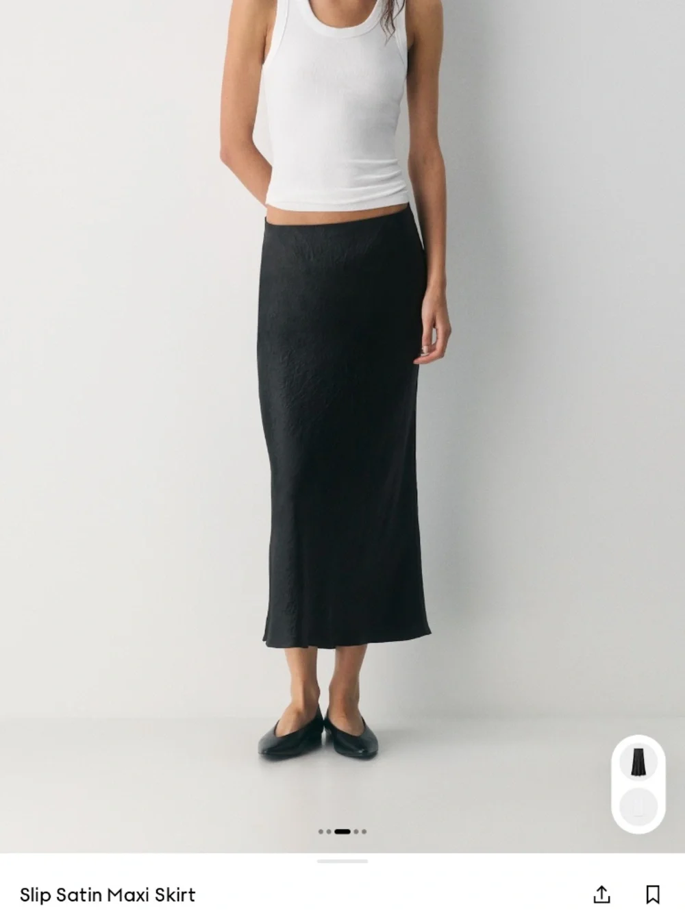 Satin Slip Maxi Skirt (black) - Picture 2 of 4